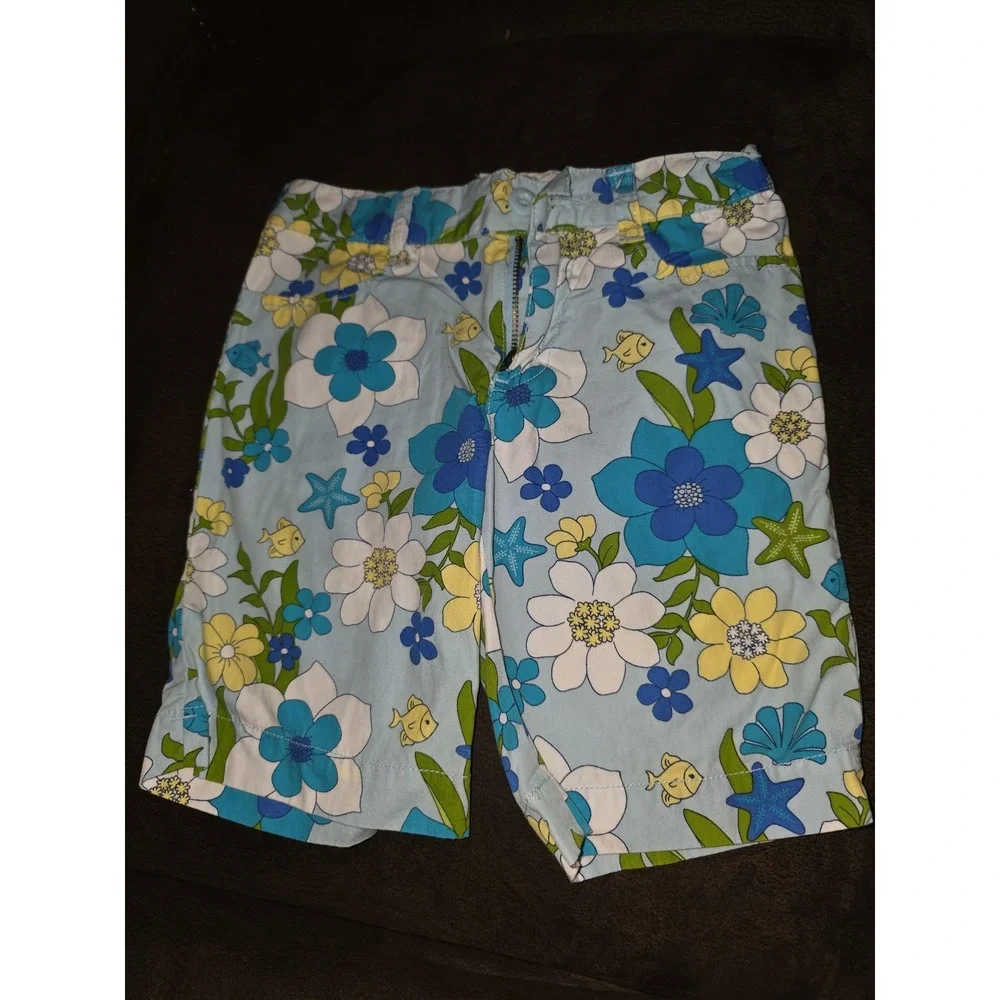 Gymboree sea splash floral‎ fish shorts size 6